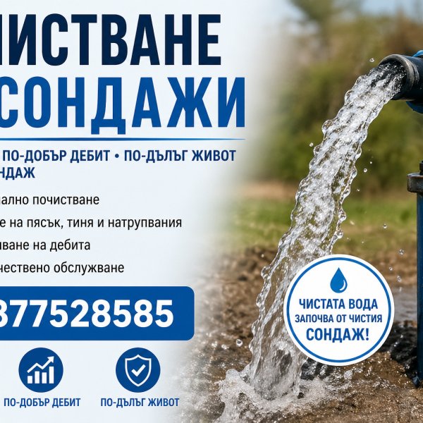 Почистване на сондажи в Аксаково